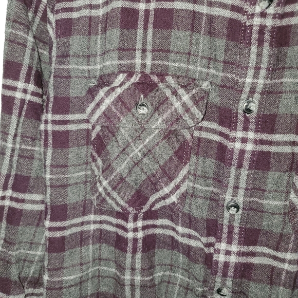 TNA VEUC Brewster Plaid Flannel Hoodie Blouse - Picture 8 of 8